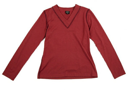 Jean Paul GAULTIER FEMME Stretch V-Neck Top Red Size 40