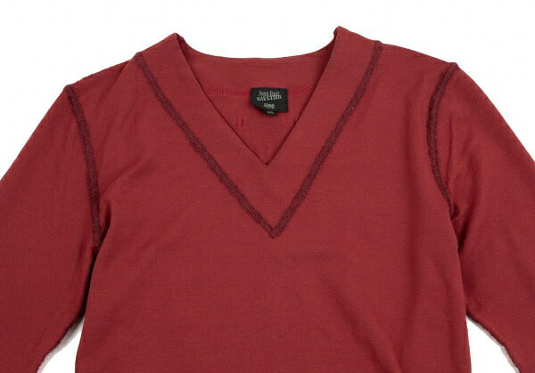 Jean Paul GAULTIER FEMME Stretch V-Neck Top Red Size 40