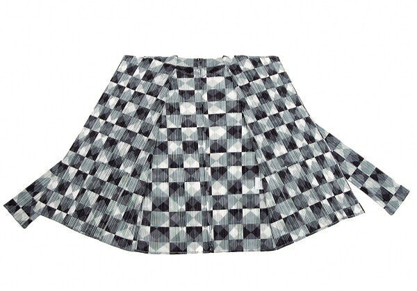 PLEATS PLEASE Pleated Diamond Print Jacket Gray Size 3