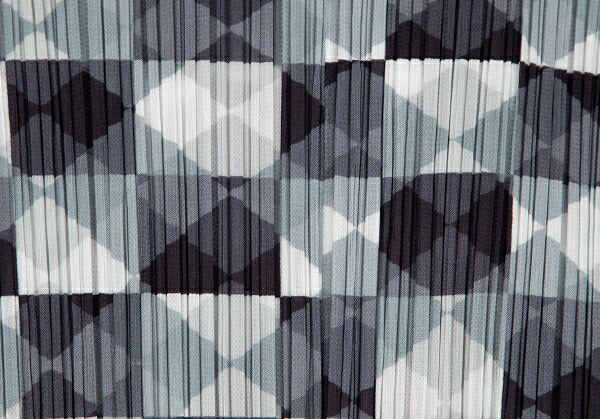 PLEATS PLEASE Pleated Diamond Print Jacket Gray Size 3