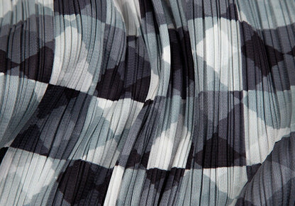PLEATS PLEASE Pleated Diamond Print Jacket Gray Size 3