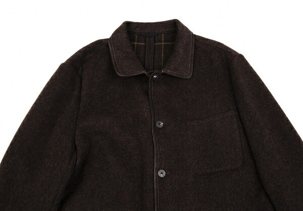 Papas Inner Check Beaver Piping Jacket Dark Brown Size 48M