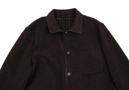 Papas Inner Check Beaver Piping Jacket Dark Brown Size 48M