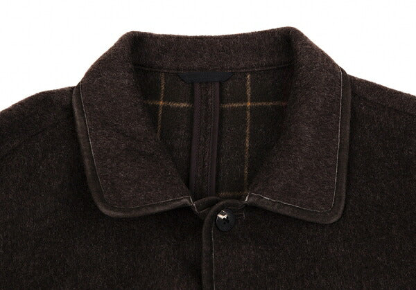 Papas Inner Check Beaver Piping Jacket Dark Brown Size 48M