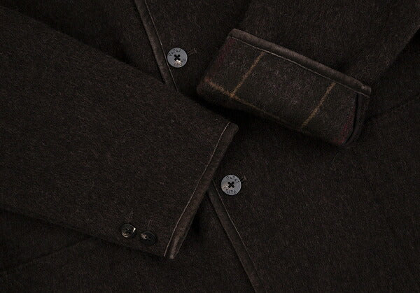 Papas Inner Check Beaver Piping Jacket Dark Brown Size 48M