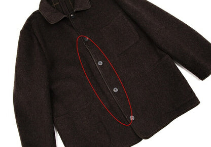 Papas Inner Check Beaver Piping Jacket Dark Brown Size 48M