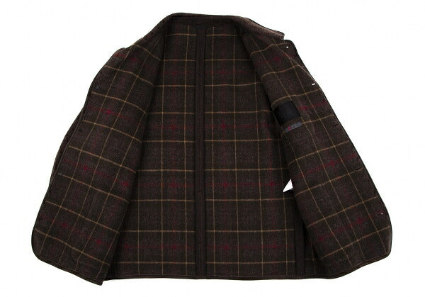 Papas Inner Check Beaver Piping Jacket Dark Brown Size 48M
