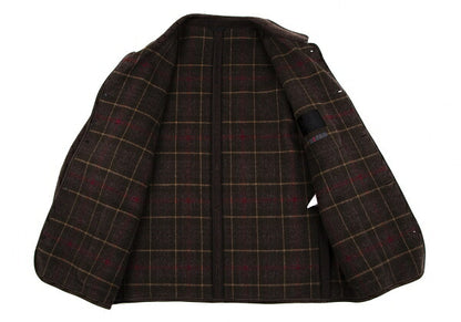 Papas Inner Check Beaver Piping Jacket Dark Brown Size 48M