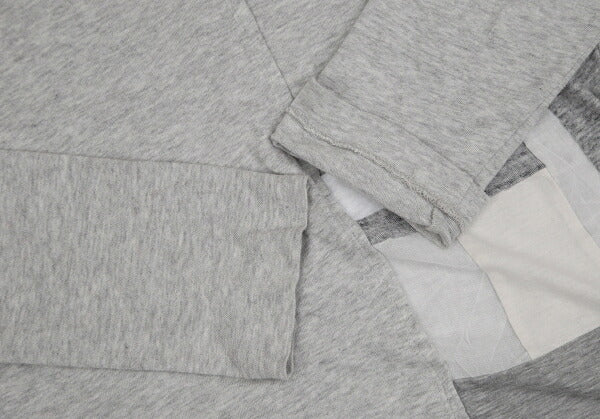 Y's Cotton Mixed Material Front Long Sleeve Tee Gray Size 2