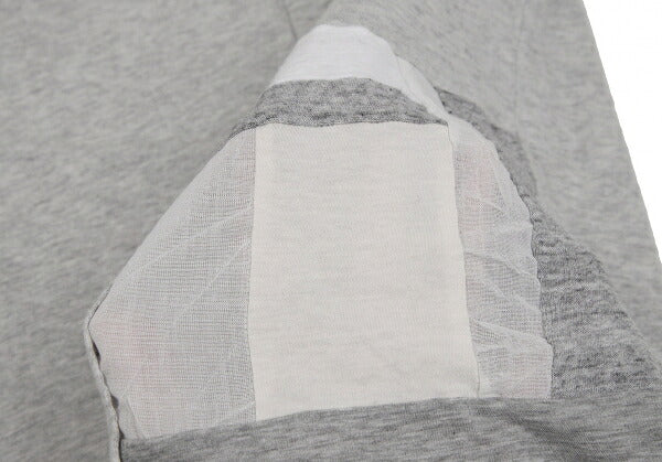 Y's Cotton Mixed Material Front Long Sleeve Tee Gray Size 2