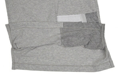 Y's Cotton Mixed Material Front Long Sleeve Tee Gray Size 2