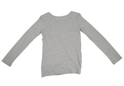 Y's Cotton Mixed Material Front Long Sleeve Tee Gray Size 2