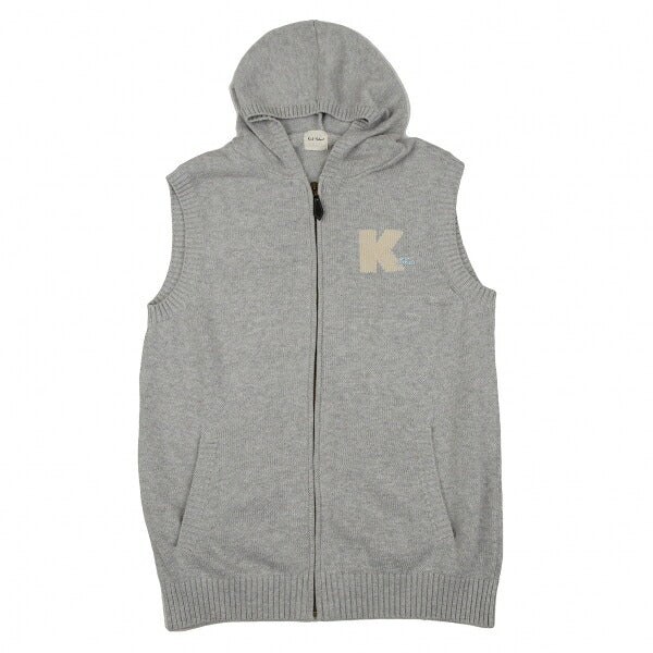 Karl Helmut Cotton Back Logo Embroidered Hoodie Gray Size M