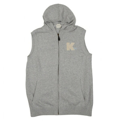 Karl Helmut Cotton Back Logo Embroidered Hoodie Gray Size M