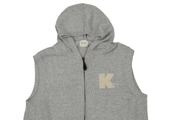 Karl Helmut Cotton Back Logo Embroidered Hoodie Gray Size M