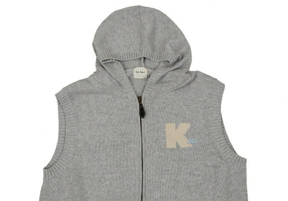 Karl Helmut Cotton Back Logo Embroidered Hoodie Gray Size M