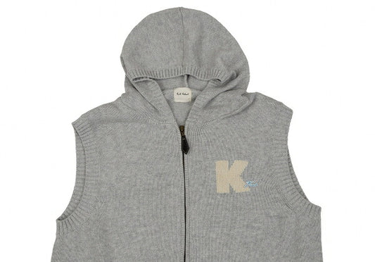 Karl Helmut Cotton Back Logo Embroidered Hoodie Gray Size M
