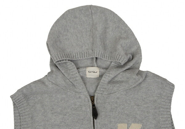 Karl Helmut Cotton Back Logo Embroidered Hoodie Gray Size M