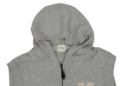 Karl Helmut Cotton Back Logo Embroidered Hoodie Gray Size M