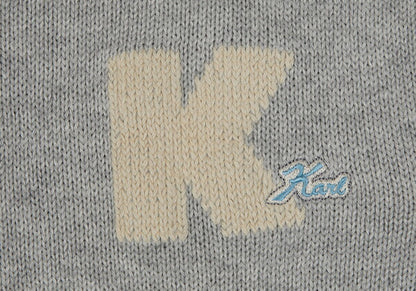 Karl Helmut Cotton Back Logo Embroidered Hoodie Gray Size M