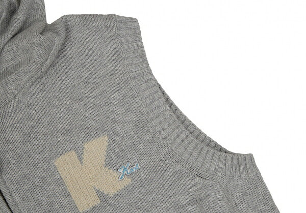 Karl Helmut Cotton Back Logo Embroidered Hoodie Gray Size M