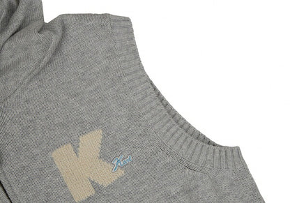 Karl Helmut Cotton Back Logo Embroidered Hoodie Gray Size M