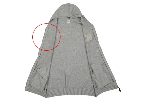 Karl Helmut Cotton Back Logo Embroidered Hoodie Gray Size M