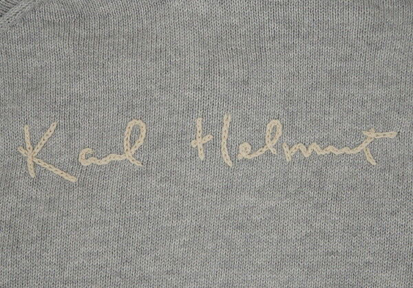 Karl Helmut Cotton Back Logo Embroidered Hoodie Gray Size M