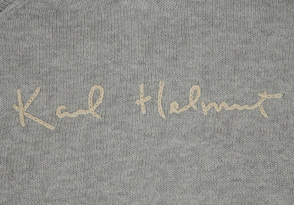 Karl Helmut Cotton Back Logo Embroidered Hoodie Gray Size M