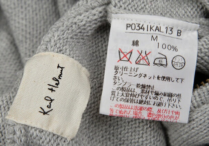 Karl Helmut Cotton Back Logo Embroidered Hoodie Gray Size M