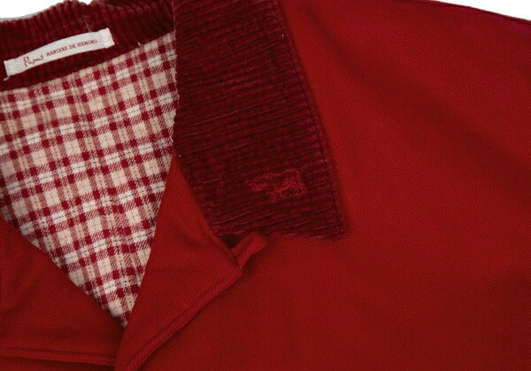 Papas Cotton Corduroy Collar Quilted Jacket Red Size L