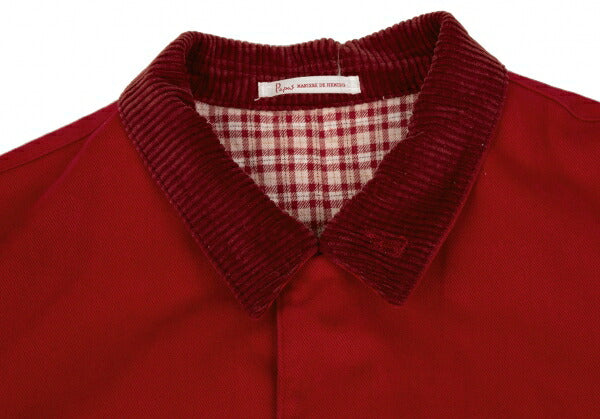 Papas Cotton Corduroy Collar Quilted Jacket Red Size L