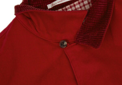 Papas Cotton Corduroy Collar Quilted Jacket Red Size L
