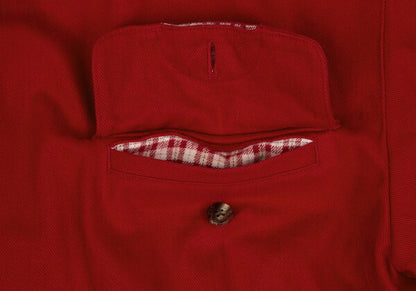 Papas Cotton Corduroy Collar Quilted Jacket Red Size L