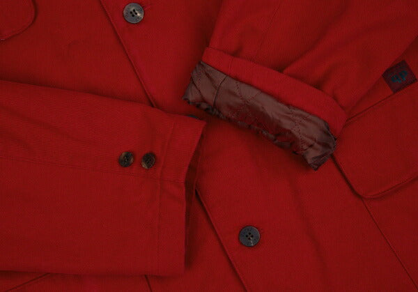 Papas Cotton Corduroy Collar Quilted Jacket Red Size L