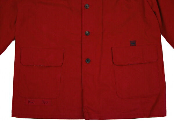 Papas Cotton Corduroy Collar Quilted Jacket Red Size L