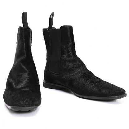 CHANEL Calf Hair Chelsea Boots Black Size 21.5CM
