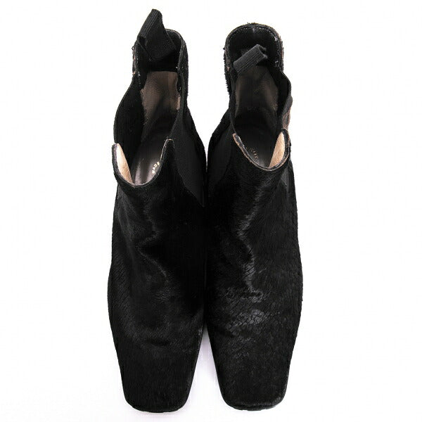 CHANEL Calf Hair Chelsea Boots Black Size 21.5CM
