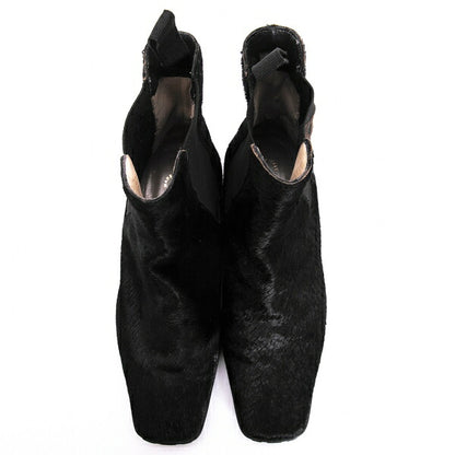 CHANEL Calf Hair Chelsea Boots Black Size 21.5CM