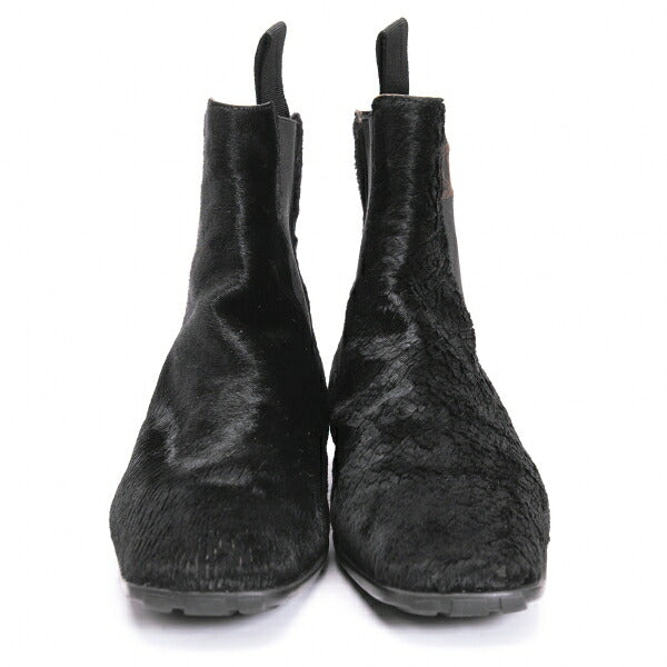 CHANEL Calf Hair Chelsea Boots Black Size 21.5CM