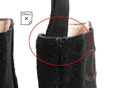 CHANEL Calf Hair Chelsea Boots Black Size 21.5CM