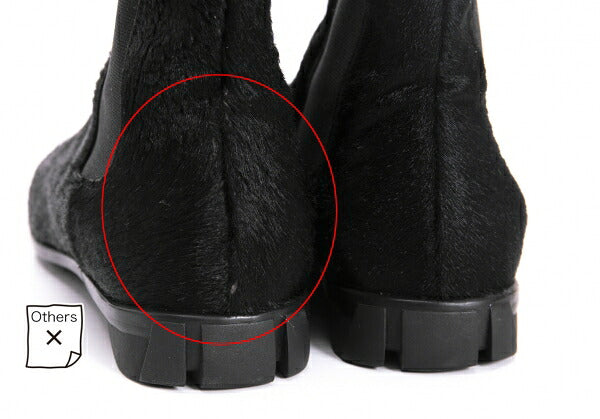 CHANEL Calf Hair Chelsea Boots Black Size 21.5CM