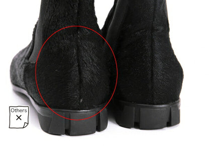 CHANEL Calf Hair Chelsea Boots Black Size 21.5CM