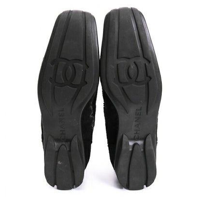 CHANEL Calf Hair Chelsea Boots Black Size 21.5CM
