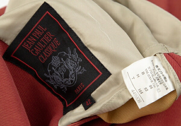 Jean Paul GAULTIER CLASSIQUE Red Hem Jacket Size 42