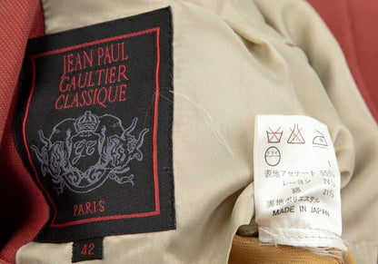 Jean Paul GAULTIER CLASSIQUE Red Hem Jacket Size 42