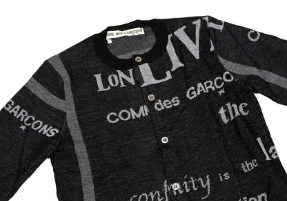COMME des GARCONS Message Wool Blend Cardigan Size S