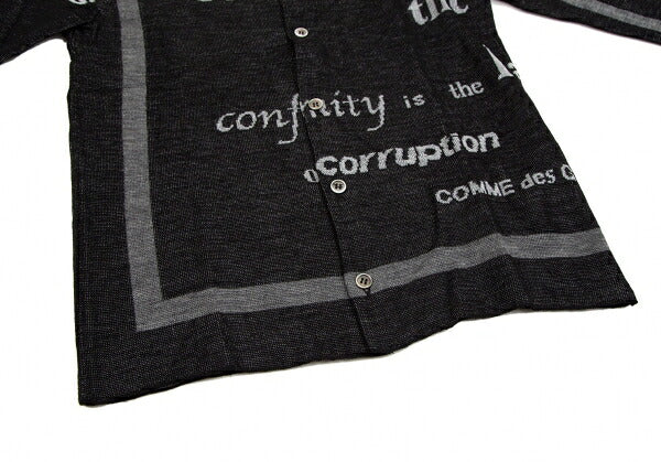 COMME des GARCONS Message Wool Blend Cardigan Size S