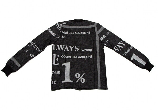COMME des GARCONS Message Wool Blend Cardigan Size S