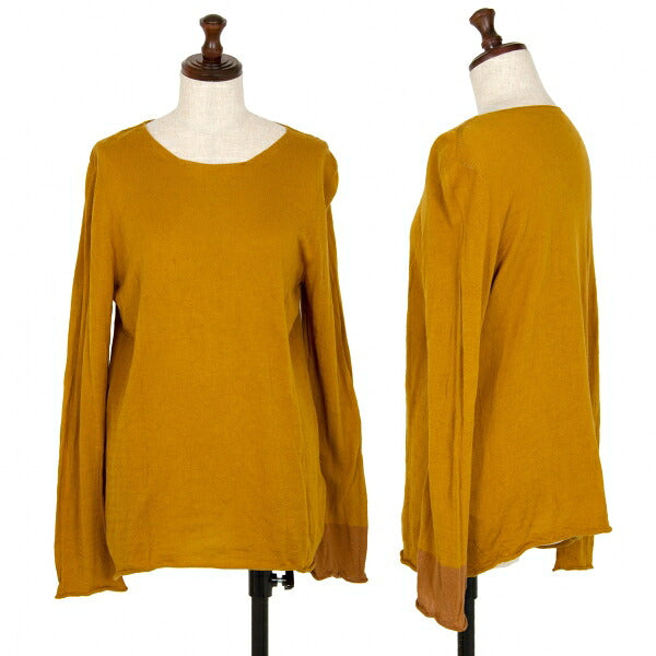 Y's Cotton Colorblock Knit Sweater Mustard Size 2